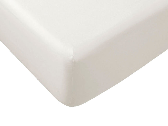 Essentially Home Living Polyester Cotton Fitted Sheet 33cm Wall Queen Ivory