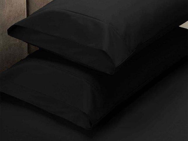 Apartmento 225TC Fitted Sheet Set King Black plus 2 Pillowcases