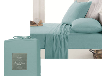 Ardor Micro Flannel Sheet Set Blue King