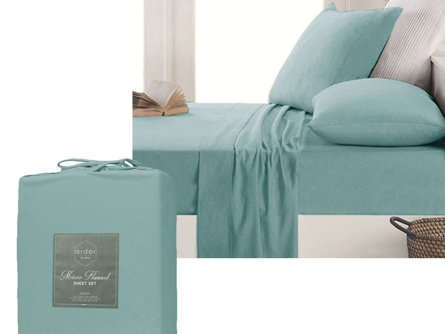 Ardor Micro Flannel Sheet Set Blue King