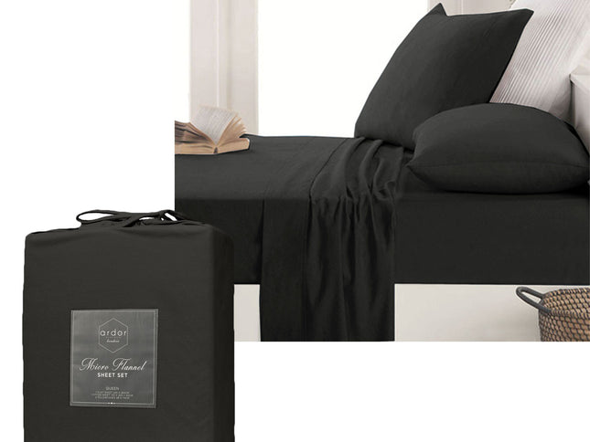 Ardor Micro Flannel Sheet Set Charcoal King