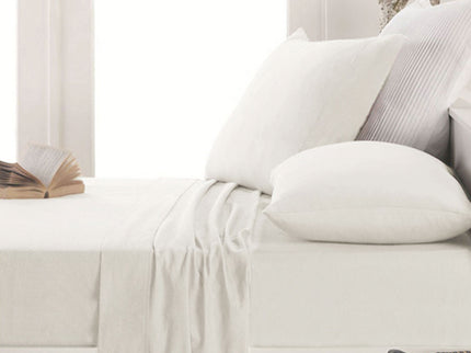 Apartmento Easy-care Micro Flannelette Sheet Set Snow King Single
