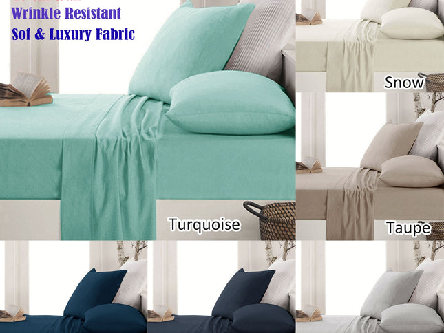Apartmento Easy-care Micro Flannelette Sheet Set Taupe Single