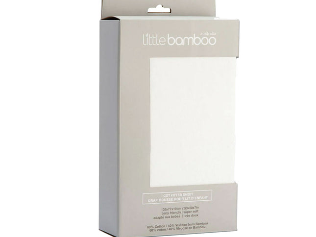 Little Bamboo Jersey Fitted Sheet Cot Size Natural