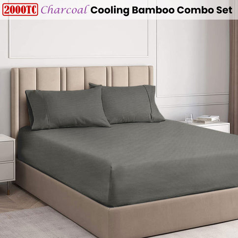 Ramesses Charcoal 2000TC Cooling Bamboo Combo Set Single