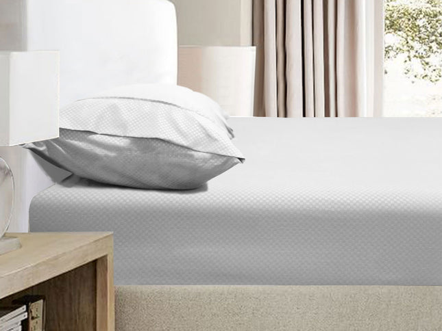 Ramesses 2000TC Bamboo Embossed Fitted Sheet Combo Set Silver Double
