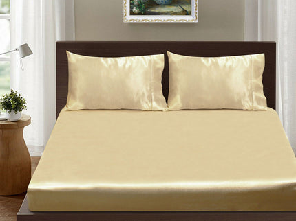 Ramesses Casablanca Satin Fitted Sheet Combo Set Champagne King