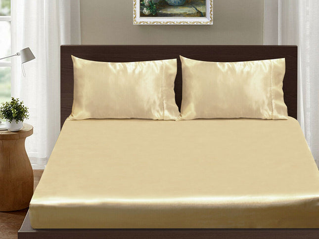 Ramesses Casablanca Satin Fitted Sheet Combo Set Champagne King