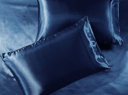 Ramesses Casablanca Satin Fitted Sheet Combo Set Navy Blue King