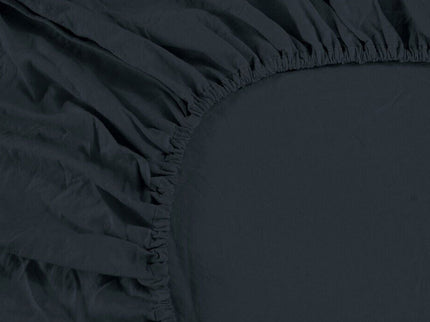 Ramesses 1000TC Linen Bamboo Fitted Sheet Combo Set Charcoal Double
