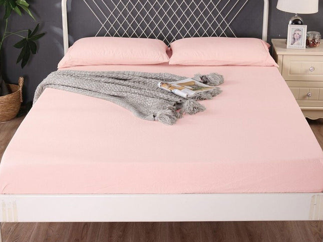 Ramesses 1000TC Linen Bamboo Fitted Sheet Combo Set Dusty Pink Queen