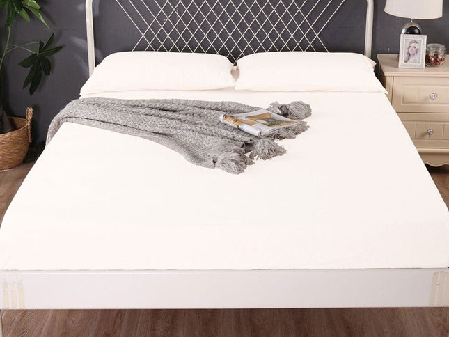 Ramesses 1000TC Linen Bamboo Fitted Sheet Combo Set White Double