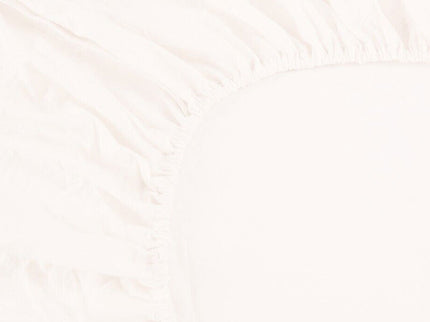 Ramesses 1000TC Linen Bamboo Fitted Sheet Combo Set White Double