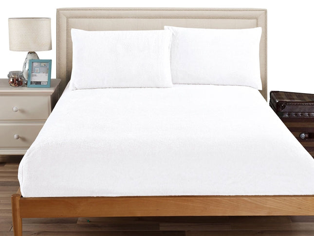 Ramesses Teddy Fleece Fitted Sheet Combo Set White King