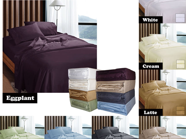 Ramesses 1100TC Egyptian Cotton Sateen Sheet Set Charcoal Queen