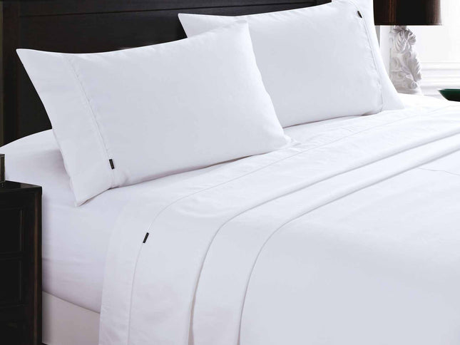 Deluxe Linen 1200TC Cotton Rich Sheet Set White King Single