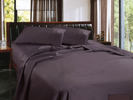 Ramesses 1450TC Egyptian Cotton Sateen Sheet Set Eggplant Queen