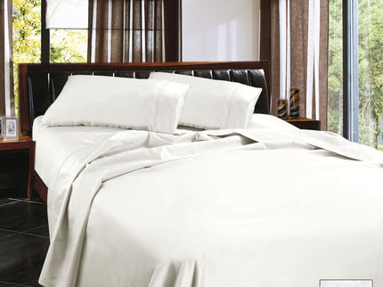 Ramesses 1450TC Egyptian Cotton Sateen Sheet Set White Queen