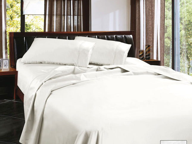 Ramesses 1450TC Egyptian Cotton Sateen Sheet Set White Queen