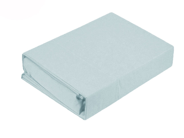 Kingtex 250TC 100% Cotton Percale Sheet Set Ice Blue Single