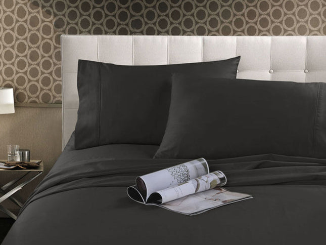 Kingtex 300TC Cotton Sheet Set Charcoal Double