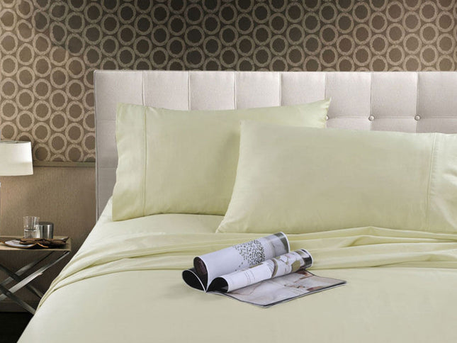 Kingtex 300TC Cotton Sheet Set Cream Single
