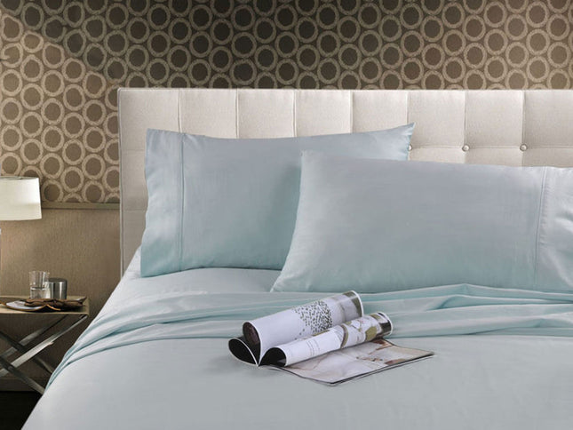 Kingtex 300TC Cotton Sheet Set Ice Blue Single