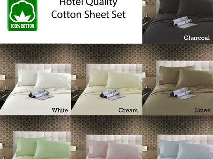 Kingtex 300TC Cotton Sheet Set Mint Queen
