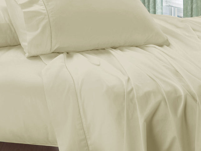 400TC Egyptian Cotton Sheet Set Cream SUPER KING