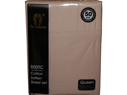 800TC Ramesses Cotton Sateen Sheet Set Linen King