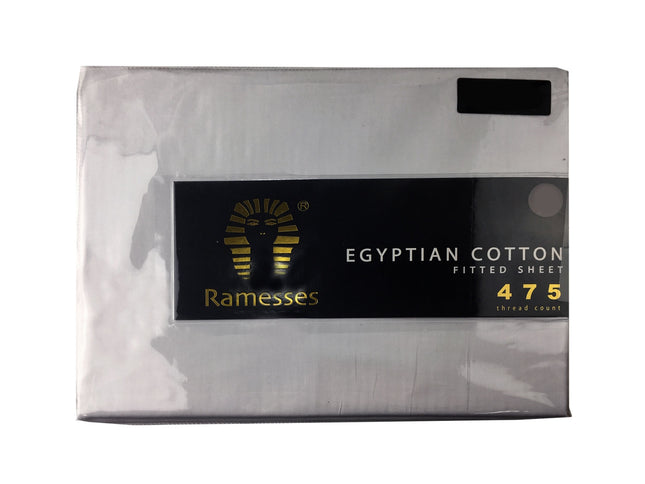 Ramesses 475TC Egyptian Cotton Fitted Sheet Queen Silver