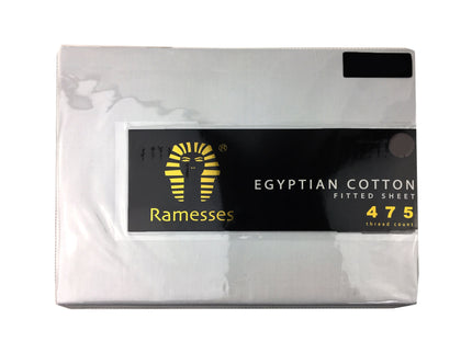 Ramesses 475TC Egyptian Cotton Fitted Sheet King White
