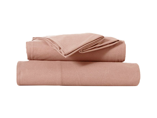 Kingtex Ultra-Soft Micro Flannel Sheet Set 40 cm Wall Rose Pink King Single