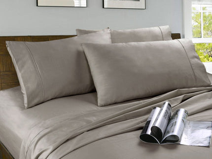 Kingtex Microfibre Sheet Set Coffee Double