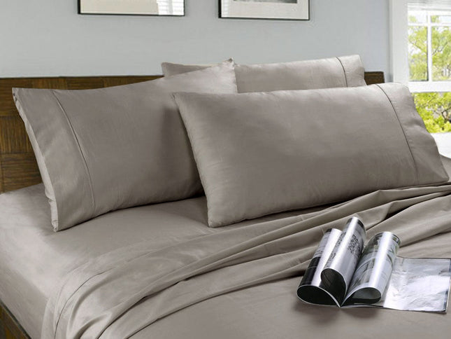 Kingtex Microfibre Sheet Set Coffee Double