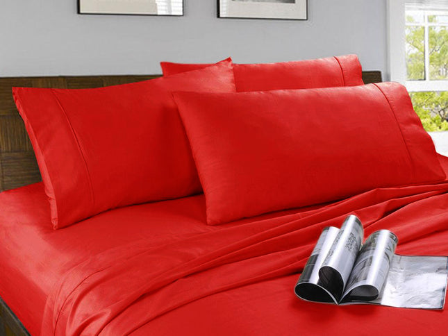 Kingtex Microfibre Sheet Set Red King
