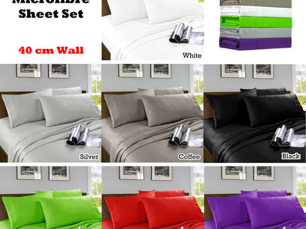 Kingtex Microfibre Sheet Set Red King