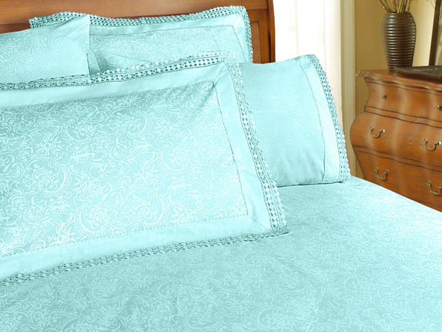 Shangri La Microfibre Machine Lace Sheet Set Limpet Shell King
