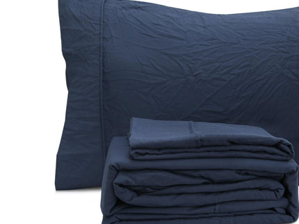 Ramesses Jeans Pebble Wash Linen Look Alternative Sheet Set Queen