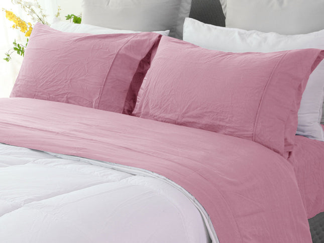 Ramesses Classic Rose Pebble Wash Linen Look Alternative Sheet Set King