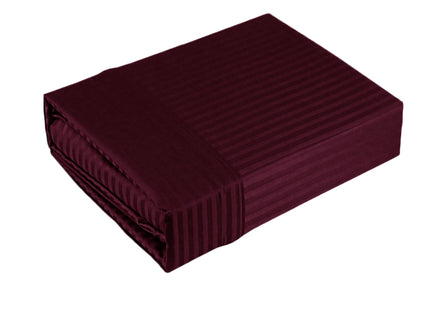 Ramesses 1000TC American Pima Cotton Narrow Stripe Sheet Set Burgundy King