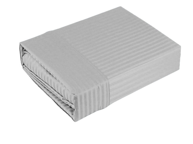 Ramesses 1000TC American Pima Cotton Narrow Stripe Sheet Set Silver Queen