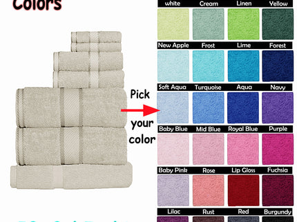Kingtex 550gsm Cotton 7 Pce Towel Set New Apple