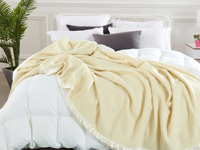 Alastairs Australian Merino Wool Blanket Cream - Queen