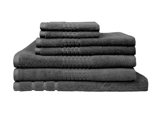 Rans Montage 7 Piece Cotton Bath Towel Set - Charcoal