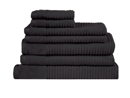 Royal Excellency 7 Piece Cotton Bath Towel Set - Black