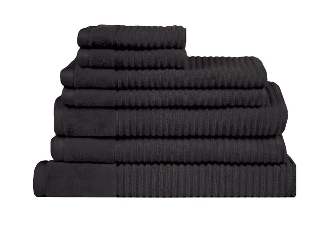Royal Excellency 7 Piece Cotton Bath Towel Set - Black