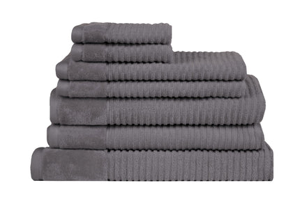 Royal Excellency 7 Piece Cotton Bath Towel Set - Charcoal