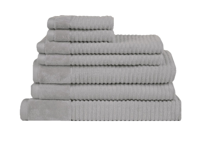 Royal Excellency 7 Piece Cotton Bath Towel Set - Silver