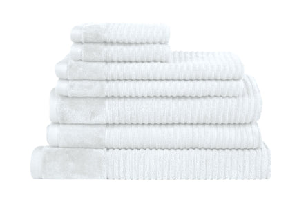 Royal Excellency 7 Piece Cotton Bath Towel Set - White